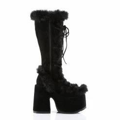 Pleasers Demonia Black Furry Winter Faux Fur Boots -ravewonder shop CAMEL 311 B SUE13