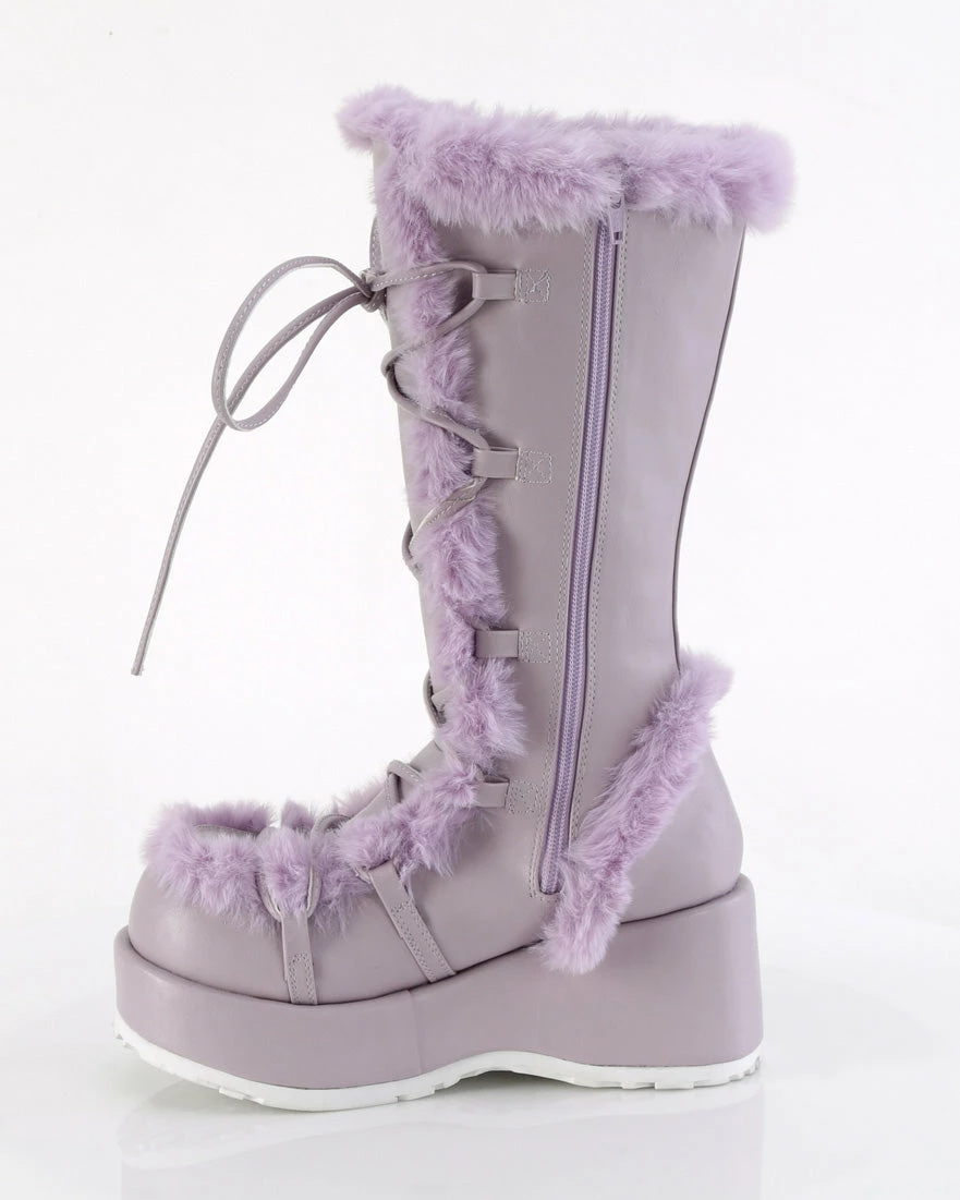 Pleasers Demonia Lavender Winter Solstice Faux Fur Boots 5 Pleasers Demonia Lavender Winter Solstice Faux Fur Boots - Image 3