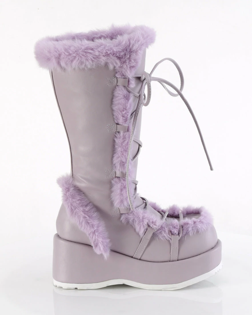 Pleasers Demonia Lavender Winter Solstice Faux Fur Boots 4 Pleasers Demonia Lavender Winter Solstice Faux Fur Boots - Image 2
