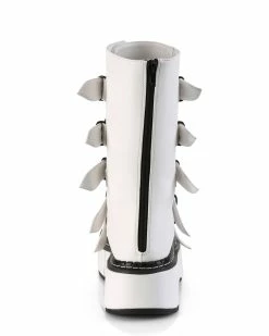 Pleasers Demonia Emily White Heart-Buckle Boots 18 Pleasers Demonia Emily White Heart-Buckle Boots -ravewonder shop EMILY 330 WVL09