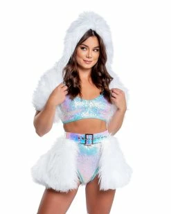 J. Valentine Blue/Green LED White Fur Belted Skirt -ravewonder shop FR150 FR151 ALL COLORS FRONT 2 74853938 283b 4732 8716 e7cfed9170cf
