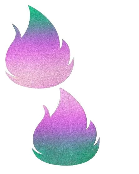 Neva Nude Flash Reflective Multicolor Flirty Flame Pasties - Image 2