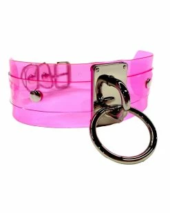 AE O-Ring PVC Choker -ravewonder shop G021 PNK