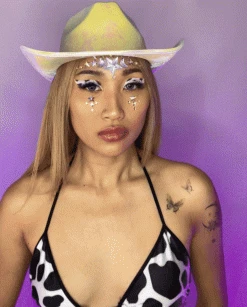 AE Gunslinger Iridescent Cowboy Hat 23 AE Gunslinger Iridescent Cowboy Hat -ravewonder shop HATT