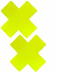 Neva Nude Lemon Vinyl Yellow X Factor Blacklight Reactive Pasties -ravewonder shop Lemon 2 2