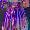 Daisy's Corsets Dark Holo Iridescent Fringe Skirt