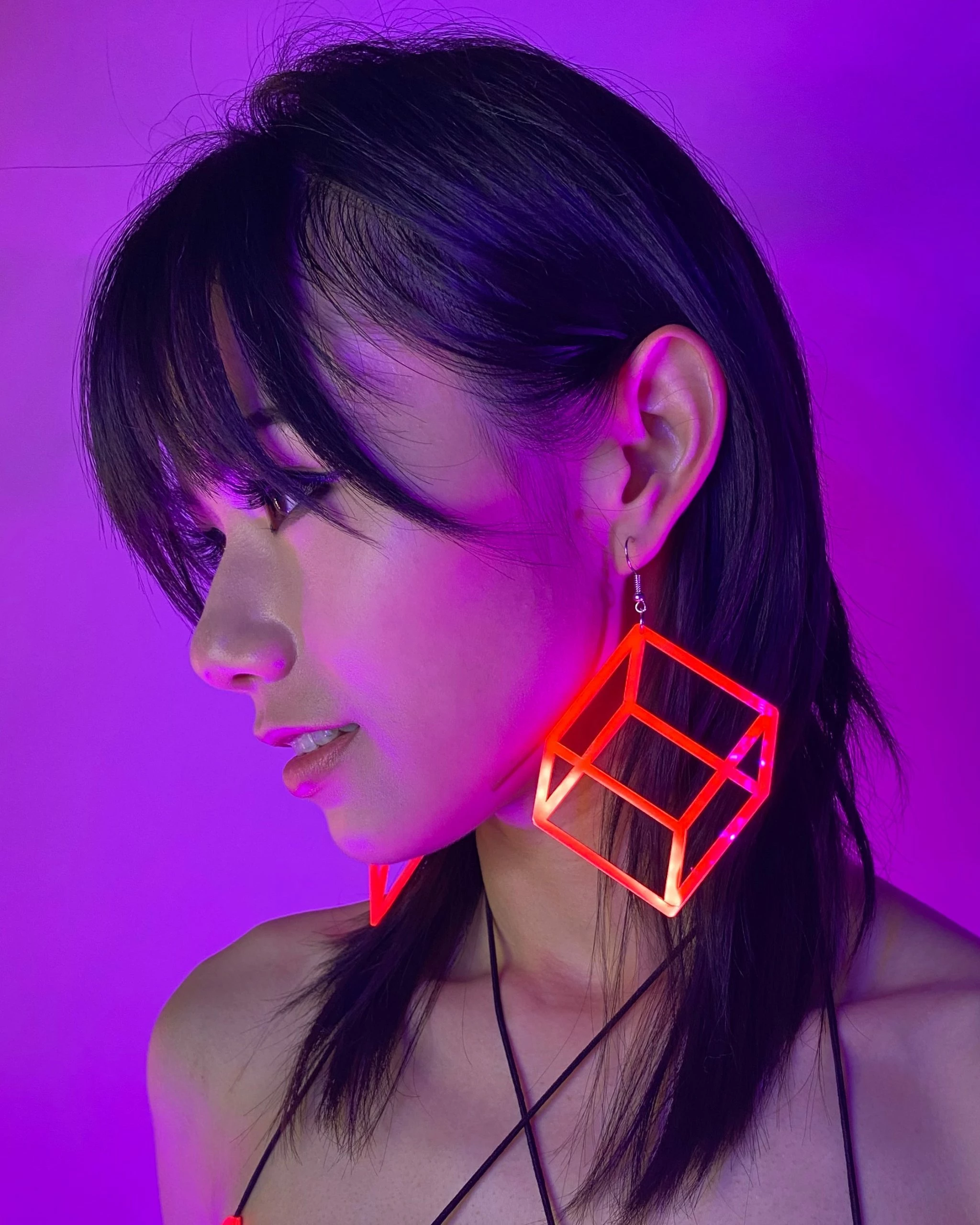 AE Cubed In Neon PVC Earrings 5 AE Cubed In Neon PVC Earrings - Image 5