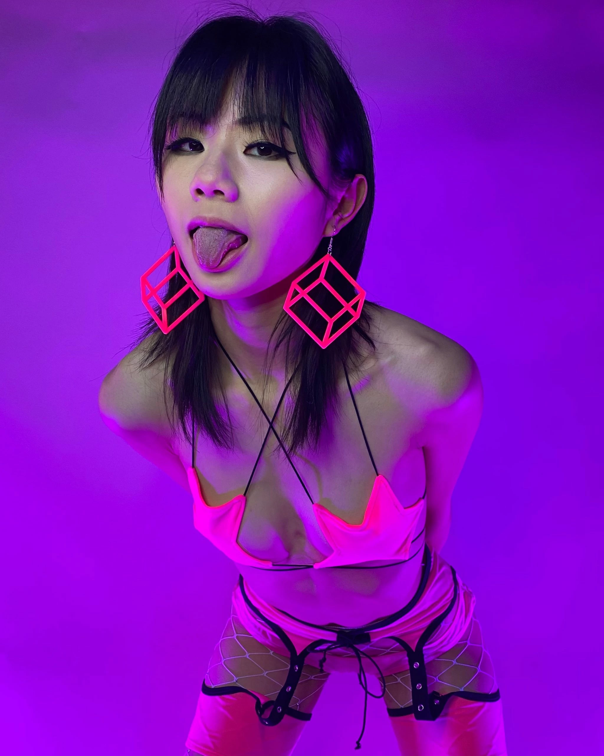 AE Cubed In Neon PVC Earrings 7 AE Cubed In Neon PVC Earrings - Image 7