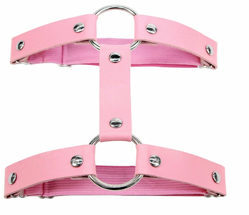 AE 1pc Miss Behaved Dual-Strap Faux Leather O-Ring Leg Garter 8 AE 1pc Miss Behaved Dual-Strap Faux Leather O-Ring Leg Garter - Image 8