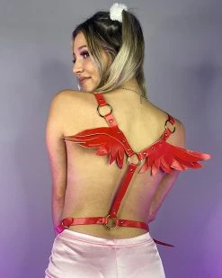 AE Heaven Sent Faux Leather Wings Harness -ravewonder shop RED 69afae64 9037 40b0 b708 f7b5e265c3c1