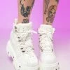 Anthony Wang White Sky High Wedge Sneakers