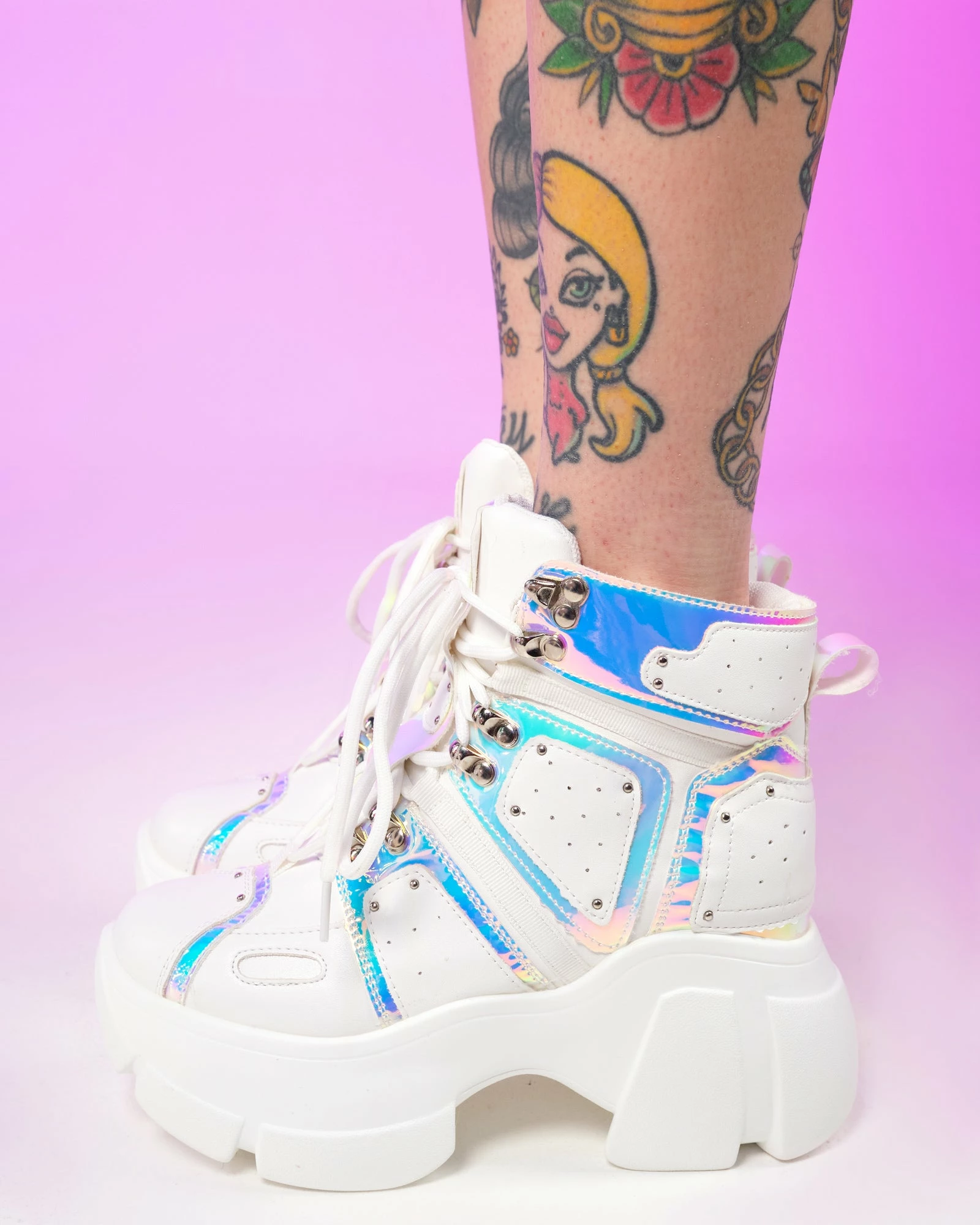 Anthony Wang White Passion Fruit Wedge Sneakers 4 Anthony Wang White Passion Fruit Wedge Sneakers - Image 2