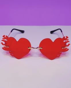 AE Heart On Fire Sunglasses -ravewonder shop RW 070822 255