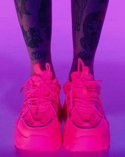 Berness Shoes Hot Pink Steppin' Out Sneakers 12 Berness Shoes Hot Pink Steppin' Out Sneakers -ravewonder shop RW 071422 203