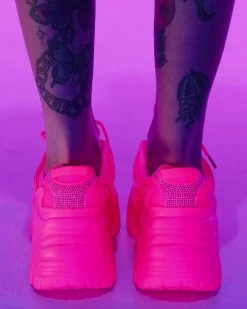 Berness Shoes Hot Pink Steppin' Out Sneakers 14 Berness Shoes Hot Pink Steppin' Out Sneakers -ravewonder shop RW 071422 210