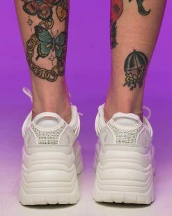 Berness Shoes White Steppin' Out Sneakers -ravewonder shop RW 071422 236