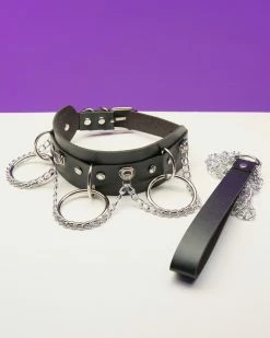 AE Black Chain Choker & Leash 2pc Set