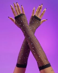 Leg Avenue Rhinestone Fishnet Arm Warmers
