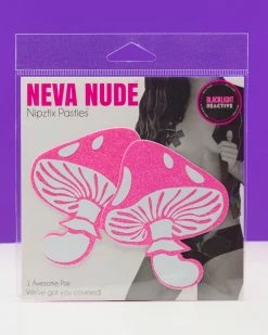 Neva Nude Neon UV Pink Glitter Toadstool Pasties