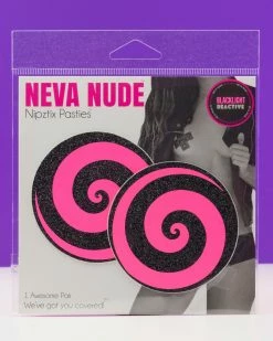Neva Nude Pink Care Bear Stare Blacklight Reactive Spiral Nipple Pasties