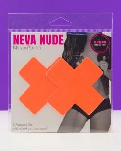 Neva Nude Orange Vinyl X Factor Blacklight Reactive Pasties