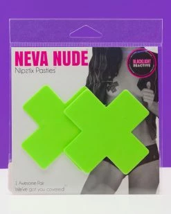 Neva Nude Apple Vinyl Green X Factor Blacklight Reactive Pasties
