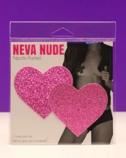 Neva Nude Pink Glitter Heart Pasties