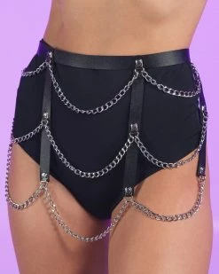 AE Drippin' In Chains Faux Leather Chain Skirt