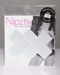 Neva Nude Silver Reflective X Pasties