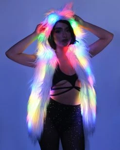 AE Multi-Color LED Faux Fur Vest 15 AE Multi-Color LED Faux Fur Vest -ravewonder shop RW 111722 895