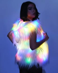 AE Multi-Color LED Faux Fur Vest
