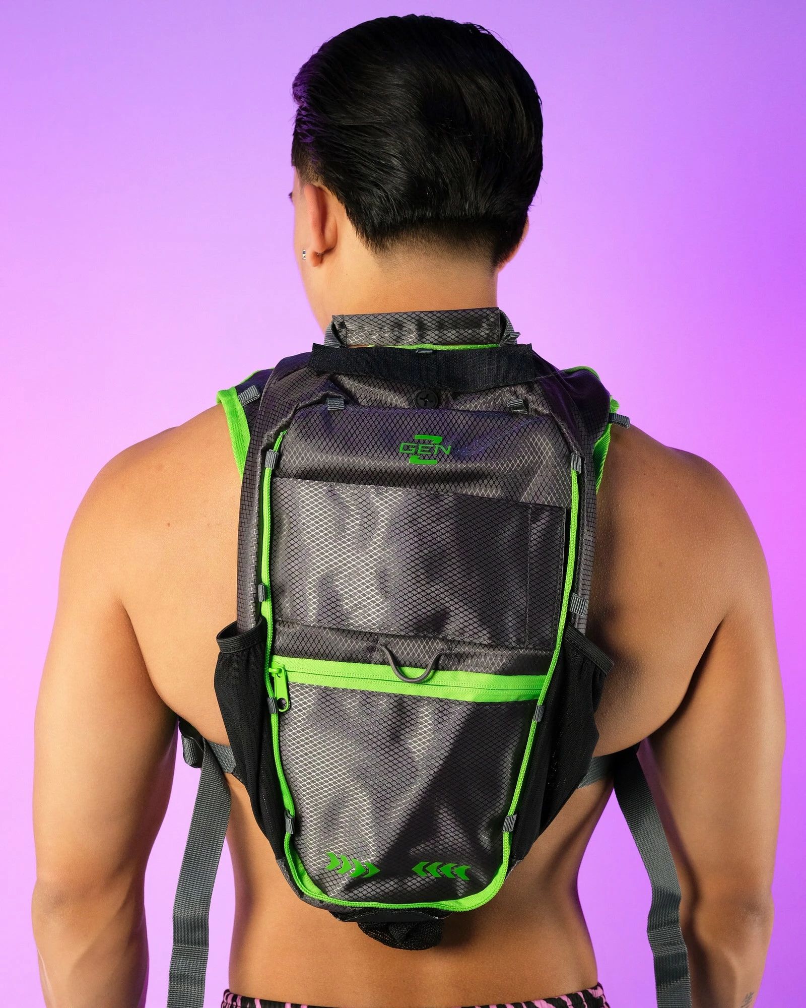 GENZ Gen Z Radiant Neon Gunmetal Backpack 3 GENZ Gen Z Radiant Neon Gunmetal Backpack