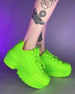 Berness Shoes Neon Green Walkin' On A Dream Sneakers
