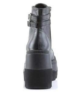Pleasers Demonia Matte Black Stacked Platform Boots -ravewonder shop SHAKER 52 BVL09