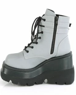 Pleasers Demonia Flash Reflective Stacked Platform Boots 9 Pleasers Demonia Flash Reflective Stacked Platform Boots -ravewonder shop SHAKER 52 GYREFL05