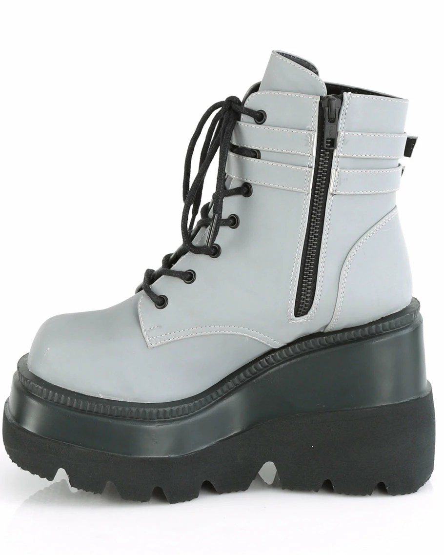 Pleasers Demonia Flash Reflective Stacked Platform Boots 5 Pleasers Demonia Flash Reflective Stacked Platform Boots - Image 3