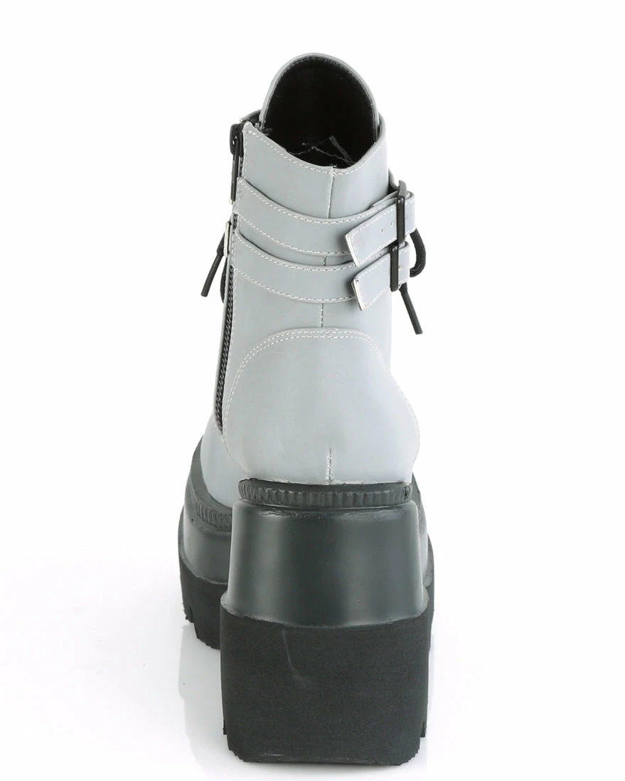 Pleasers Demonia Flash Reflective Stacked Platform Boots 7 Pleasers Demonia Flash Reflective Stacked Platform Boots - Image 5