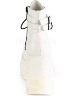 Pleasers Demonia White Stacked Wedge Platform Ankle Boots -ravewonder shop SHAKER 52 WVL09 6db4058b cd8c 4dd9 b29b f8c0659ca6bb