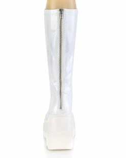 Pleasers Demonia Shaker White Holo Knee High Boots -ravewonder shop SHAKER 65 WHG09