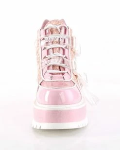 Pleasers Demonia Slacker Holo Pink Ankle Boots -ravewonder shop SLACKER 50 BPHG BPMCG01