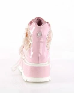 Pleasers Demonia Slacker Holo Pink Ankle Boots -ravewonder shop SLACKER 50 BPHG BPMCG09