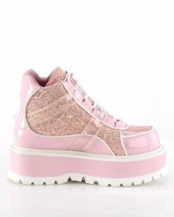 Pleasers Demonia Slacker Holo Pink Ankle Boots -ravewonder shop SLACKER 50 BPHG BPMCG13