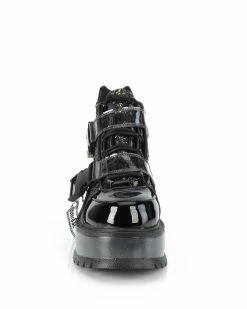 Pleasers Demonia Slacker Black Glitter Ankle Boots 14 Pleasers Demonia Slacker Black Glitter Ankle Boots -ravewonder shop SLACKER 50 BPT MCG01