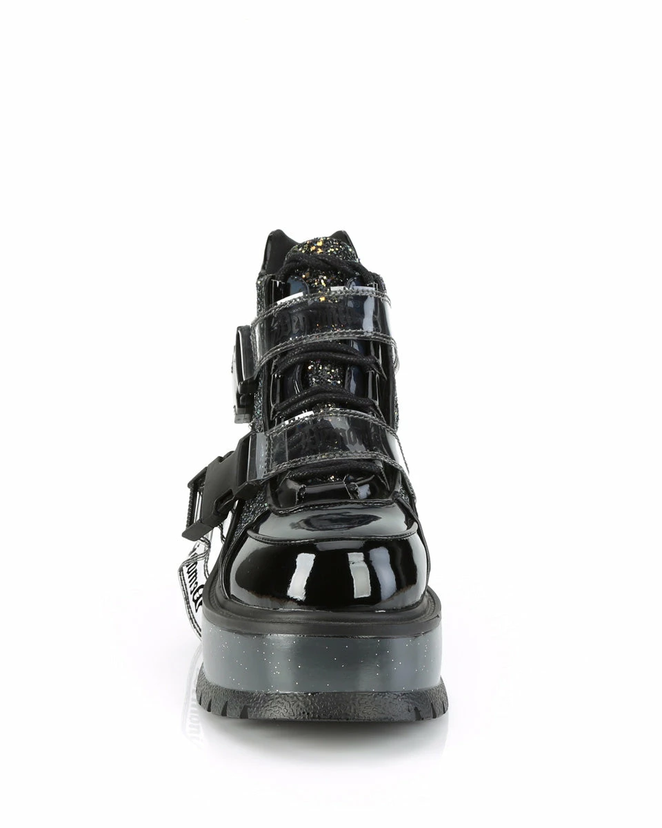 Pleasers Demonia Slacker Black Glitter Ankle Boots 7 Pleasers Demonia Slacker Black Glitter Ankle Boots - Image 5