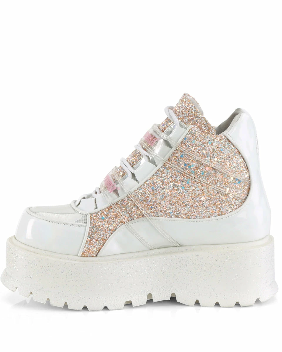 Pleasers Demonia Slacker White Holo Ankle Boots 7 Pleasers Demonia Slacker White Holo Ankle Boots - Image 5