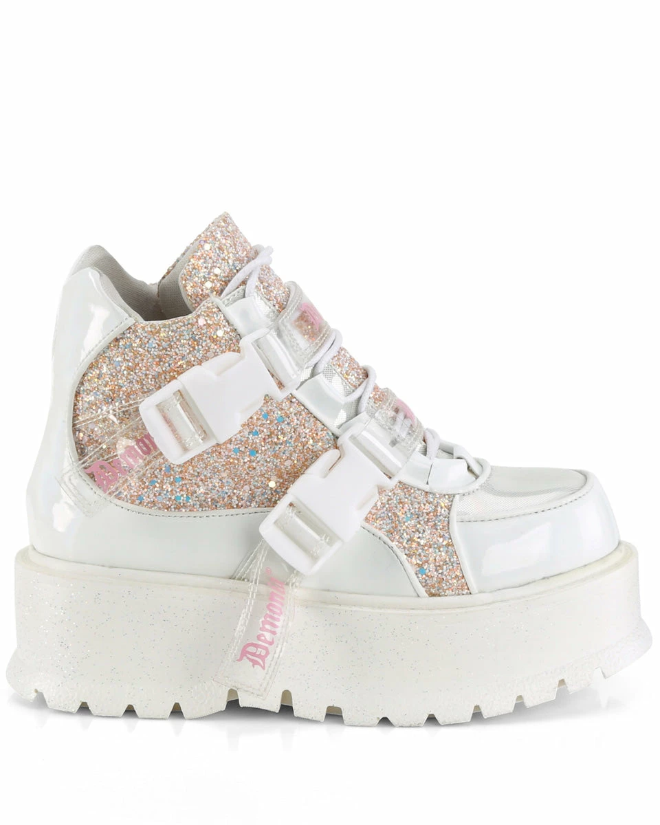 Pleasers Demonia Slacker White Holo Ankle Boots 9 Pleasers Demonia Slacker White Holo Ankle Boots - Image 7