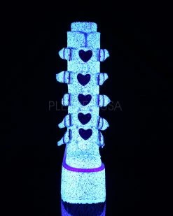 Pleasers Demonia White Multi Glitter Platform Mid-Calf Boots -ravewonder shop SWING 230G WMCG01