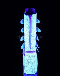 Pleasers Demonia White Multi Glitter Platform Mid-Calf Boots -ravewonder shop SWING 230G WMCG09