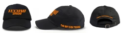 Jarmoo Techno Snob Orange Dad Hat -ravewonder shop TechnoHat Mockup v1