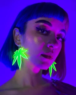 AE Smoke Me Out Neon Blacklight PVC Earrings